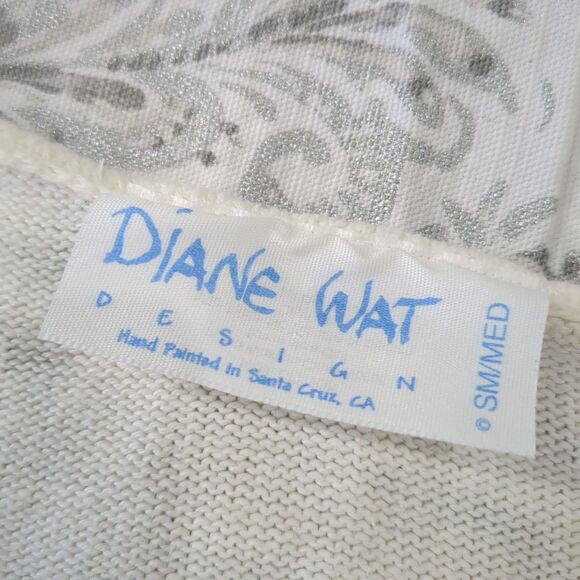 Vtg Diane Wat Design Handpainted Sweater Bunny Rabbit Shirt Size Small Med - Picture 3 of 16